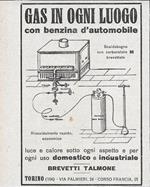 Gas in ogni luogo - Brevetti Talmone. Advertising 1928