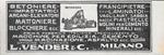 Betoniere, Impastatrici - Macchine per Edilizia - Vender.& C. Advertising 1928