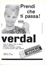 Verdal. l'arma contro ogni dolore. Advertising 1962