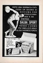 Salba Sport. Bagnoschiuma che rinvigorisce e da energia. Advertising 1964