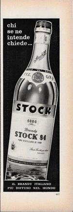 Stock 84. Il Brandy più diffuso nel mondo. Advertising 1964