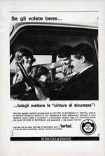 Cinture di sicurezza in Terital Rhodiatoce. Advertising 1965