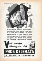 Phos Kelemata. La salute in compresse. Advertising 1958