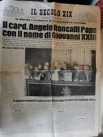 Il Secolo XIX, 29 ottobre 1958. Elezione di Giovanni XXIII