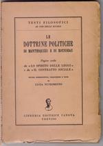 Le dottrine politiche di Montesquieu e di Rousseau - A cura di Lucia Nutrimento