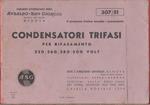 Ansaldo San Giorgio. Condensatori trifasi per rifasamento. 1951