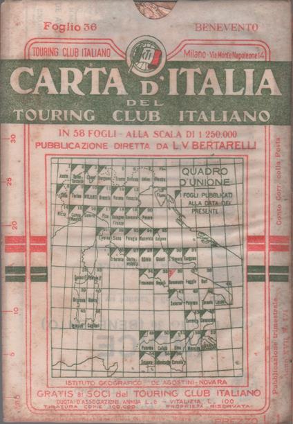 Carta d'Italia del Touring Club Italiano - Foglio 36 Benevento - copertina