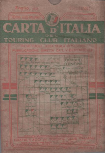 Carta d'Italia del Touring Club Italiano - Foglio 46 Cagliari - copertina