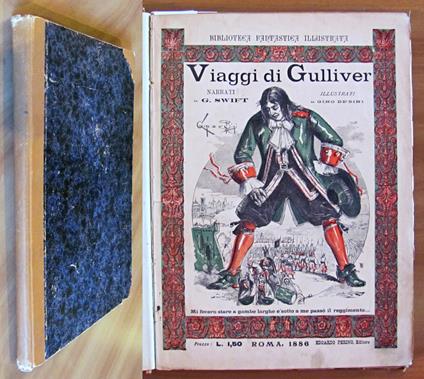 VIAGGI DI GULLIVER - Collana Biblioteca Fantastica Illustrata - ill. DE' BINI - Gionata Swift - copertina