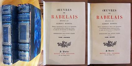 OEUVRES DE RABELAIS illustrees par ROBIDA - Opera Completa in 2 Tomi - François Rabelais - copertina