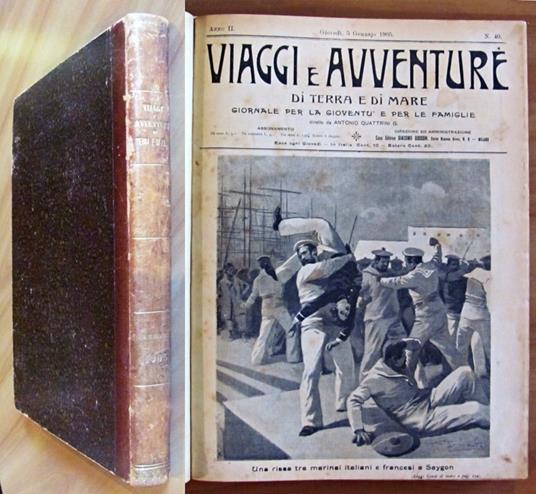 VIAGGI E AVVENTURE DI TERRA E DI MARE - Anno II, 1905 -52 Numeri ANNATA COMPLETA - copertina