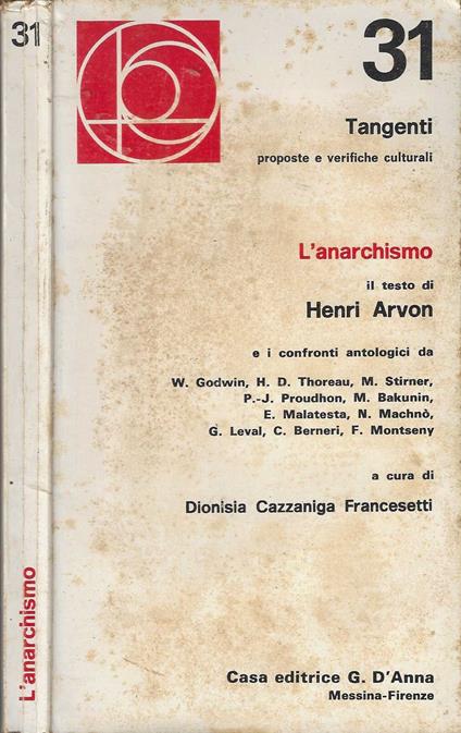 L' Anarchismo di Henri Arvon - Henri Arvon - copertina