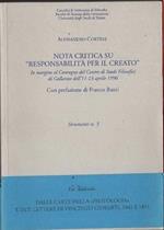 Nota critica su «Responsabilità per il creato»