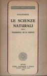 Le scienze naturali nella filosofia di B. Croce - Eduard Fraenkel - copertina