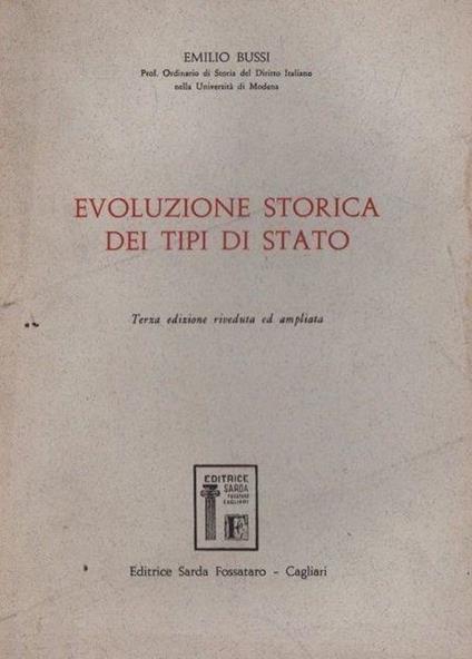 Evoluzione storica dei tipi di Stato - Feliciano Bussi - copertina