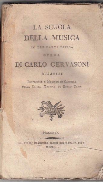 La Scuola Della Musica In Tre Parti Divisa - Carlo Gervasoni - copertina