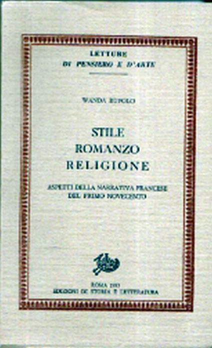 Stile romanzo religione - Wanda Rupolo - copertina