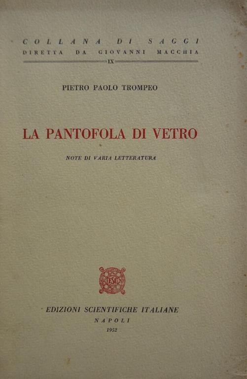 La pantofola di vetro - P. Paolo Trompeo - copertina