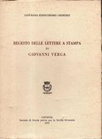 Regesto delle lettere a stampa di Giovanni Verga