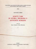 Scritti vari di storia, epigrafia e antichità romane