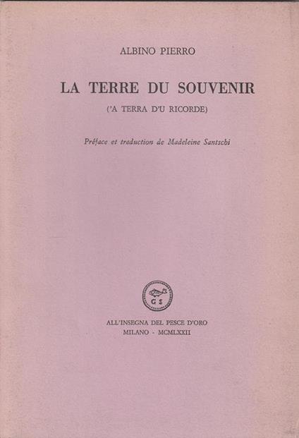 Le terre du souvenir - Albino Pierro - copertina