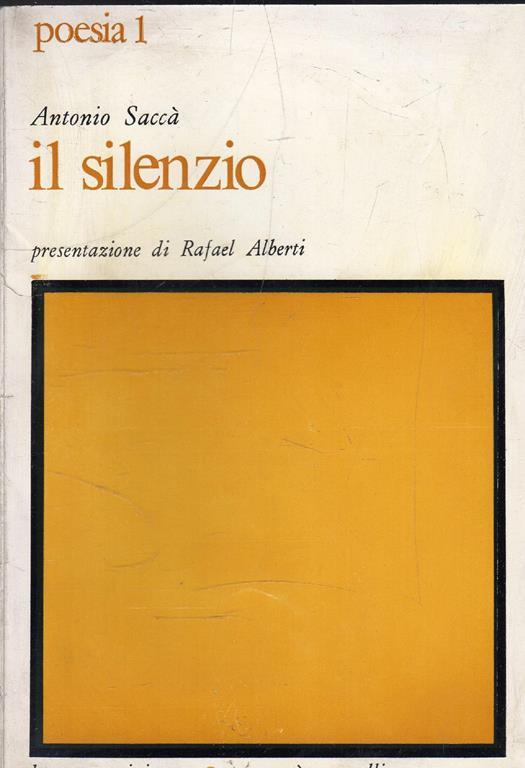 Autografato! Il silenzio - Antonio Saccà - copertina