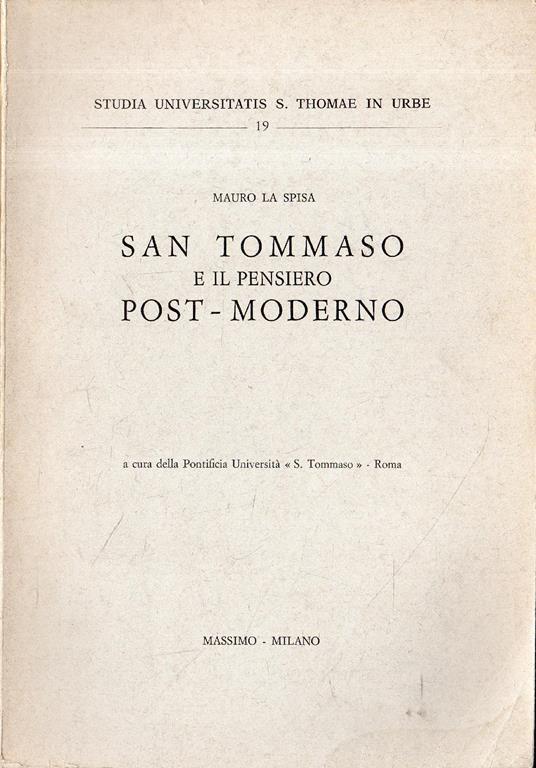 San Tommaso e il pensiero post-moderno - Mauro La Spisa - copertina