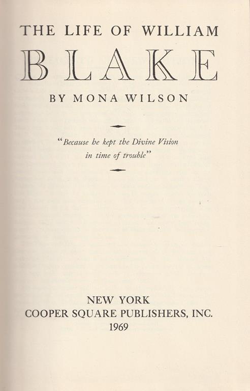 The life of William Blake - Arthur M. Wilson - copertina