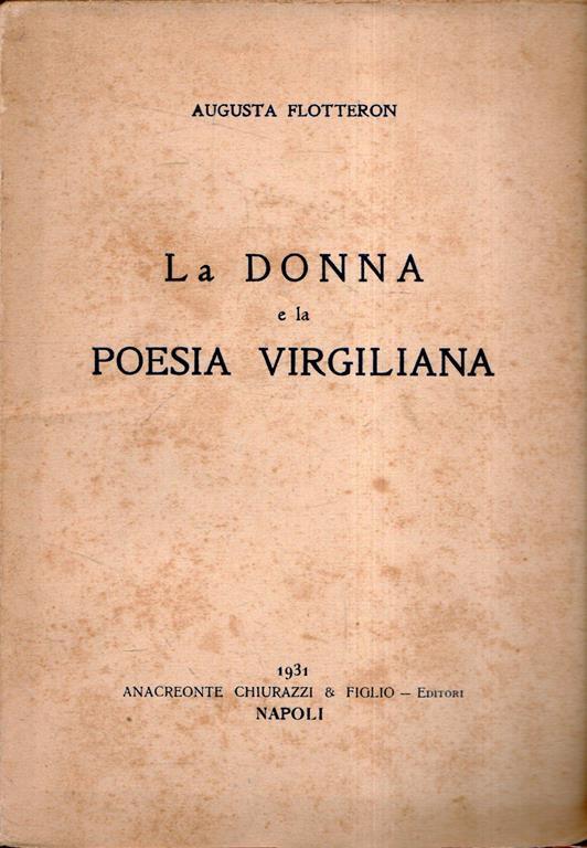 La donna e la poesia virgiliana - copertina