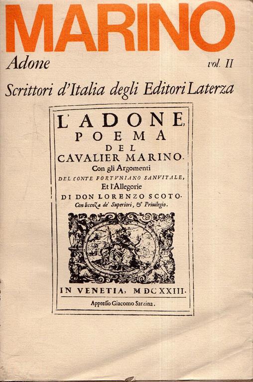 Giambattista Marino: Adone volume 2 - Marzio Pieri - copertina