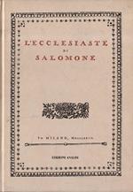 L' Ecclesiaste di Salomone. Ristampa anastatica 1988