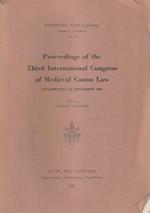 Proceedings of the Third International Congress of Medieval Canon Law