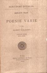 Poesie varie. Giovanni Prati. Laterza (1929)