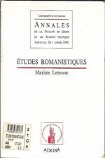 Etudes romanistiques