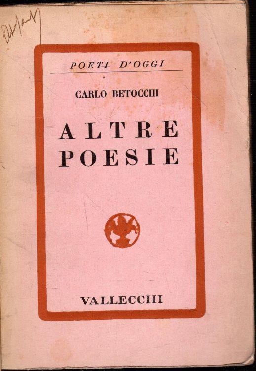 Altre Poesie - Carlo Betocchi - copertina