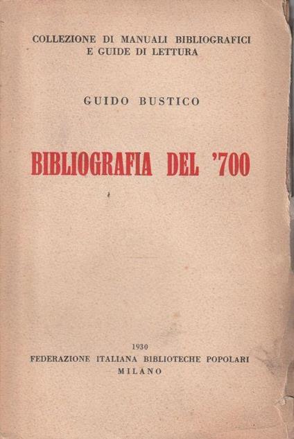 Bibliografia del '700 - copertina