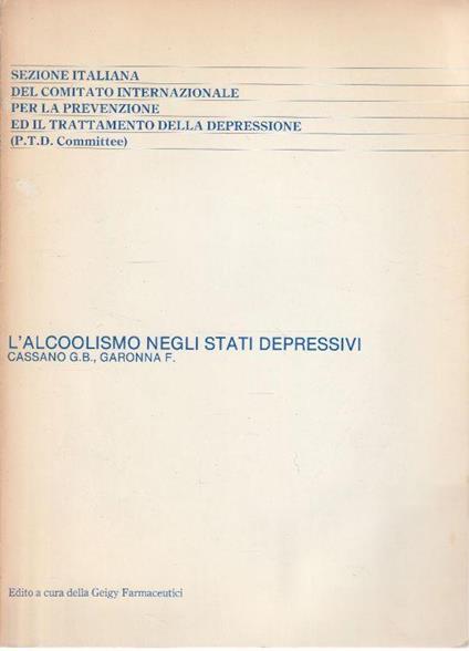 L' alcoolismo negli stati depressivi - copertina