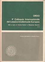 Ordo - II Colloquio Internazionale del Lessico Intellettuale Europeo - II