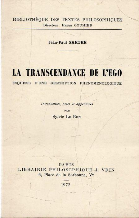 La transcendance de l'Ego - Jean-Paul Sartre - copertina