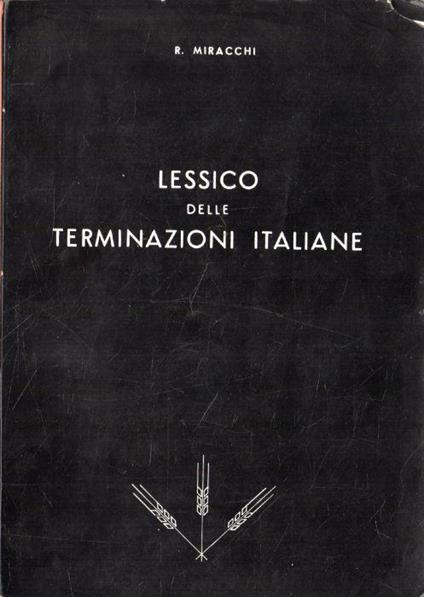 Lessico delle terminazioni italiane - copertina