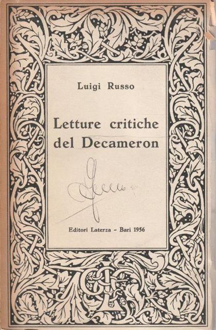 Letture critiche del Decameron - L. Russo - copertina