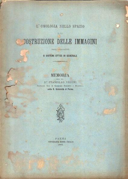 L' omologia nello spazio e la: Costruzione delle Immagini - copertina