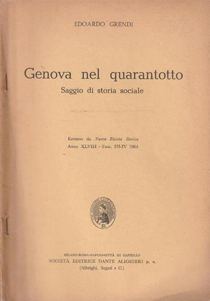 Gneova nel quarantotto. Saggio di storia sociale - copertina