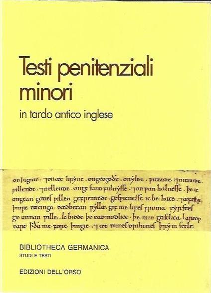 Testi penitenziali minori in tardo antico inglese: edizione e problemi - copertina