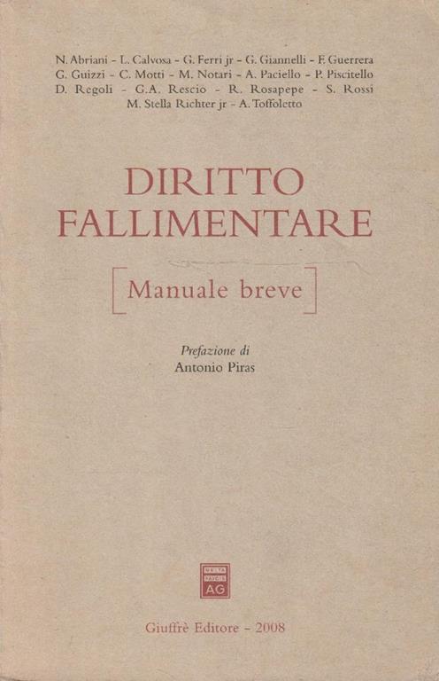 Diritto fallimentare (manuale breve) - copertina