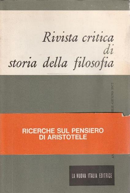 Rivista critica di storia della filosofia - copertina