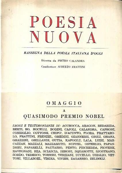 Poesia nuova: rassegna della poesia italiana d'oggi - copertina