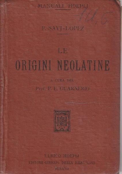 Le origini neolatine - copertina