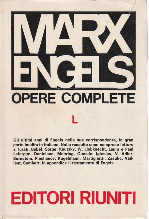 Opere di Marx-Engels Vol. 50 Lettere gennaio 1893-luglio 1895 - Karl Marx - copertina