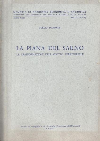 La piana del Sarno. Le trasformazioni dell'assetto territoriale - copertina